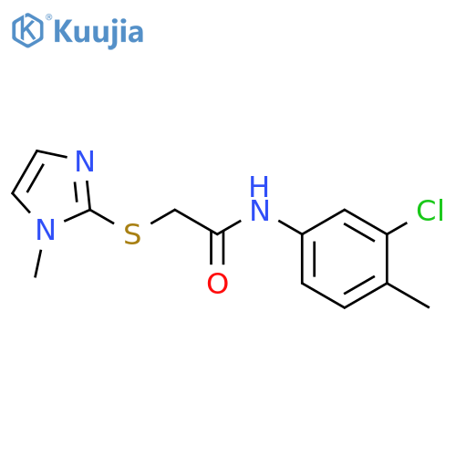N-(3-Chloro-4-methylphenyl)-2-((1-methyl-1H-imidazol-2-yl)thio)acetamide structure