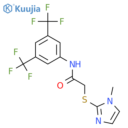 N-[3,5-Bis(trifluoromethyl)phenyl]-2-[(1-methyl-1H-imidazol-2-yl)sulfanyl]acetamide structure