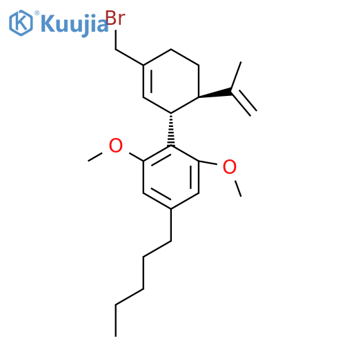 2-(1R,6R)-3-(Bromomethyl)-6-(1-methylethenyl)-2-cyclohexen-1-yl-1,3-dimethoxy-5-pentylbenzene structure