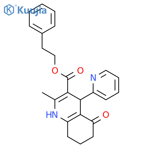 <br>2-Methyl-5-oxo-4-pyridin-2-yl-1,4,5,6,7,8-hexahydro-quinoline-3-carboxylic  acid phenethyl ester structure