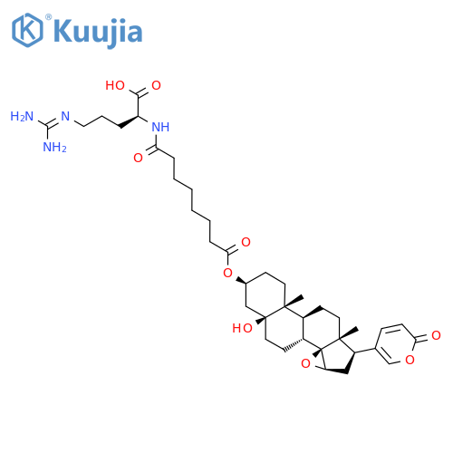 3β-[[8-[[(1S)-4-[Amino(imino)methylamino]-1-carboxybutyl]amino]-1,8-dioxooctyl]oxy]-14,15β-epoxy-5-hydroxy-5β-bufa-20,22-dienolide structure