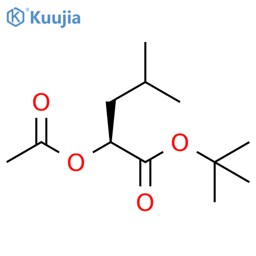 Pentanoic acid, 2-(acetyloxy)-4-methyl-, 1,1-dimethylethyl ester, (2S)- structure