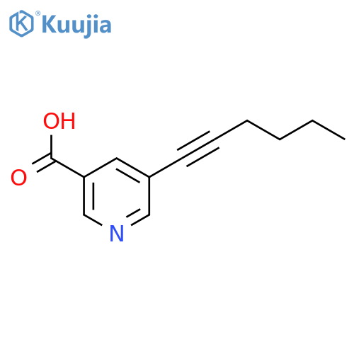 5-Hex-1-ynyl-nicotinic Acid structure