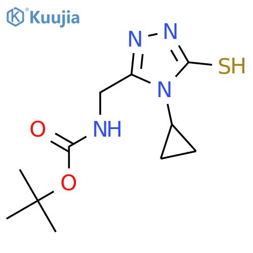 tert-Butyl N-(4-cyclopropyl-5-mercapto-4H-1,2,4-triazol-3-yl)methylcarbamate structure
