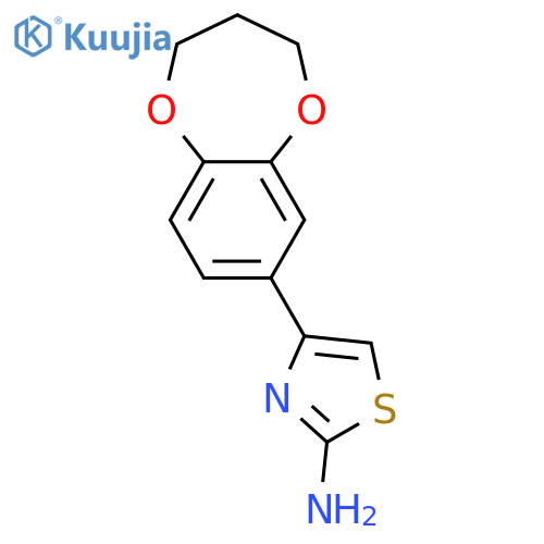 4-(3,4-dihydro-2H-1,5-benzodioxepin-7-yl)-1,3-thiazol-2-amine structure