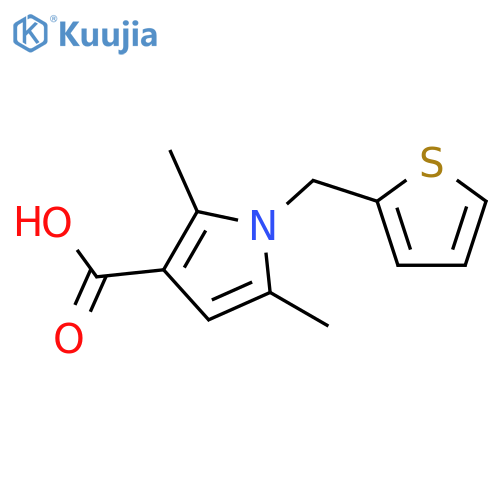 2,5-Dimethyl-1-(thiophen-2-ylmethyl)-1H-pyrrole-3-carboxylic Acid structure
