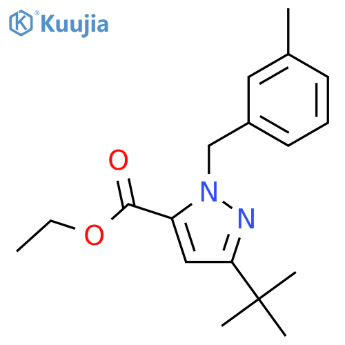 1H-Pyrazole-5-carboxylicacid, 3-(1,1-dimethylethyl)-1-[(3-methylphenyl)methyl]-, ethyl ester structure