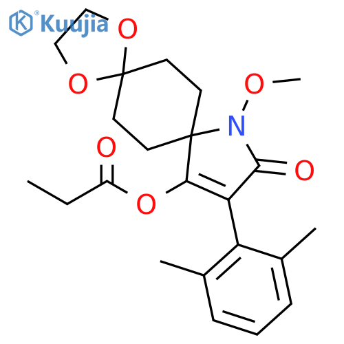 1,4-Dioxa-9-azadispiro[4.2.4.2]tetradec-11-en-10-one, 11-(2,6-dimethylphenyl)-9-methoxy-12-(1-oxopropoxy)- structure