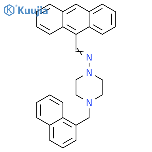 1-Piperazinamine,N-(9-anthracenylmethylene)-4-(1-naphthalenylmethyl)- structure
