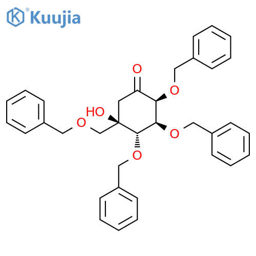 (2S,3S,4S,5R)-5-Hydroxy-2,3,4-tris(phenylmethoxy)-5-(phenylmethoxy)methyl-cyclohexanone structure