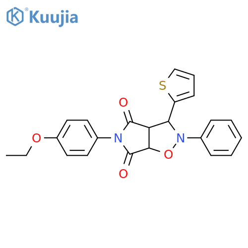 5-(4-ethoxyphenyl)-2-phenyl-3-(thiophen-2-yl)-hexahydro-2H-pyrrolo3,4-d1,2oxazole-4,6-dione structure
