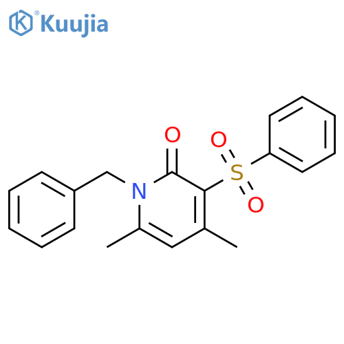 1-BENZYL-4,6-DIMETHYL-3-(PHENYLSULFONYL)-2(1H)-PYRIDINONE structure