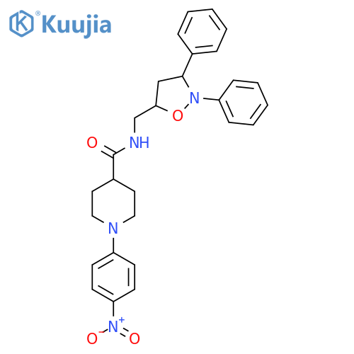 N-[(2,3-Diphenyl-1,2-oxazolidin-5-yl)methyl]-1-(4-nitrophenyl)piperidine-4-carboxamide structure