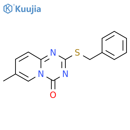 2-(Benzylsulfanyl)-7-methyl-4H-pyrido[1,2-a][1,3,5]triazin-4-one structure
