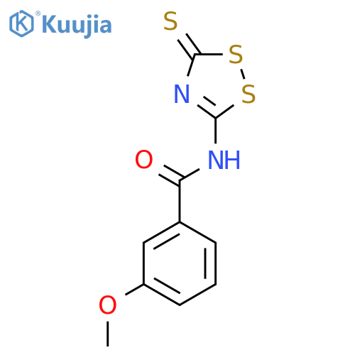 3-Methoxy-N-(3-sulfanylidene-3H-1,2,4-dithiazol-5-yl)benzamide structure