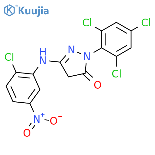 3-((2-Chloro-5-nitrophenyl)amino)-1-(2,4,6-trichlorophenyl)-1H-pyrazol-5(4H)-one structure