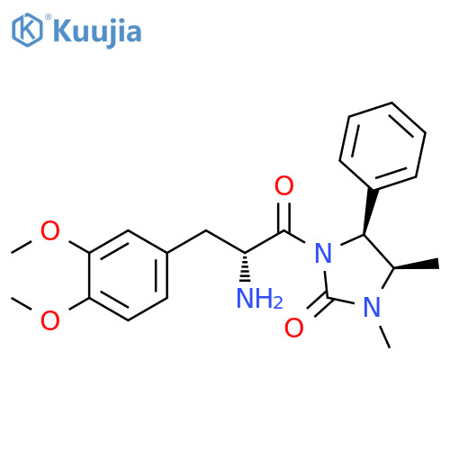 2-Imidazolidinone, 1-[(2R)-2-amino-3-(3,4-dimethoxyphenyl)-1-oxopropyl]-3,4-dimethyl-5-phenyl-, (4R,5S)- structure