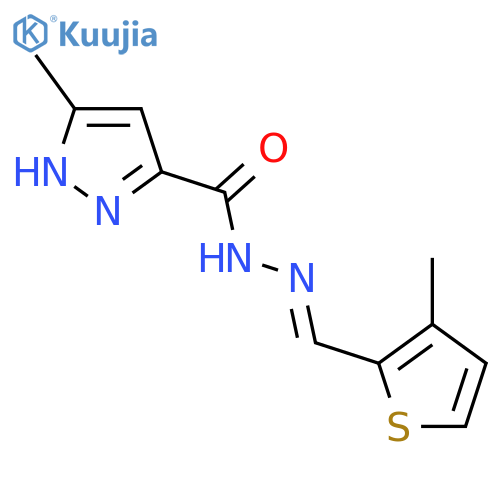 <br>3-methyl-N'-[(1E)-(3-methylthien-2-yl)methylene]-1H-pyrazole-5-carbohydrazi de structure