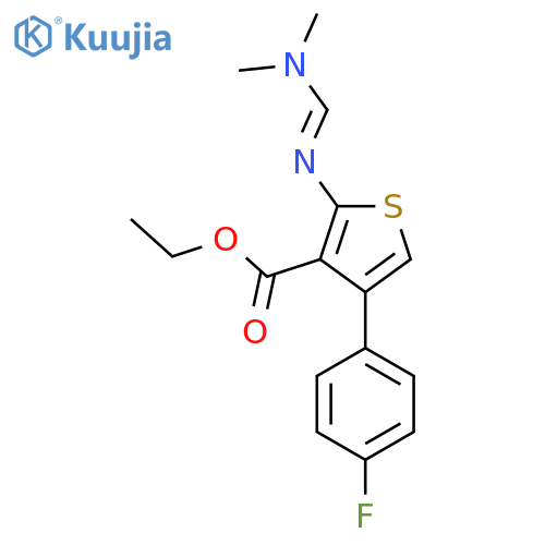 ethyl 2-(E)-(dimethylamino)methylideneamino-4-(4-fluorophenyl)thiophene-3-carboxylate structure