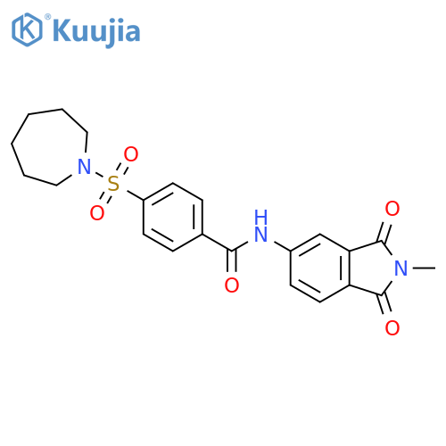 4-(azepane-1-sulfonyl)-N-(2-methyl-1,3-dioxo-2,3-dihydro-1H-isoindol-5-yl)benzamide structure
