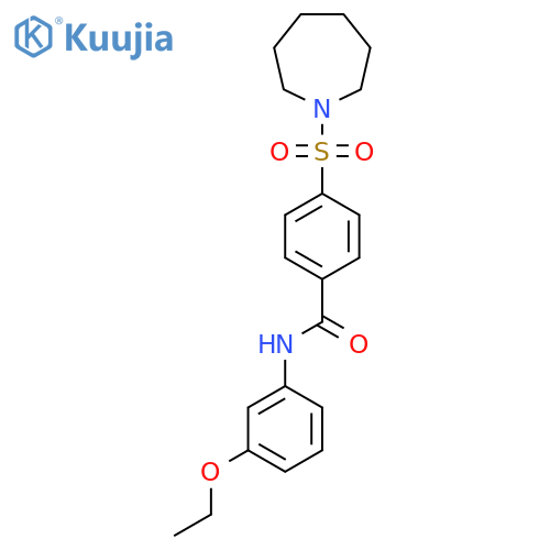4-(azepane-1-sulfonyl)-N-(3-ethoxyphenyl)benzamide structure