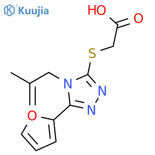 2-{5-(Furan-2-yl)-4-(2-methylprop-2-en-1-yl)-4H-1,2,4-triazol-3-ylsulfanyl}acetic Acid structure