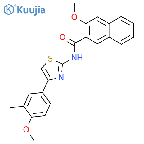 3-methoxy-N-[4-(4-methoxy-3-methylphenyl)-1,3-thiazol-2-yl]naphthalene-2-carboxamide structure