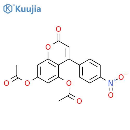 7-(acetyloxy)-4-(4-nitrophenyl)-2-oxo-2H-chromen-5-yl acetate structure