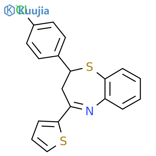 2-(4-chlorophenyl)-4-(thiophen-2-yl)-2,3-dihydro-1,5-benzothiazepine structure
