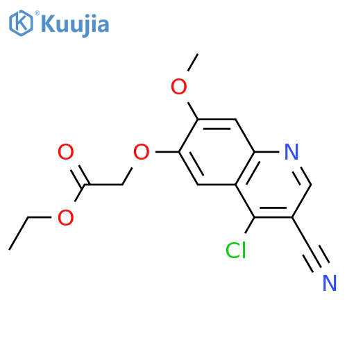 Acetic acid, 2-[(4-chloro-3-cyano-7-Methoxy-6-quinolinyl)oxy]-, ethyl ester structure