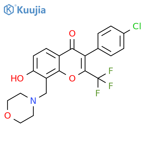 3-(4-chlorophenyl)-7-hydroxy-8-(morpholin-4-yl)methyl-2-(trifluoromethyl)-4H-chromen-4-one structure