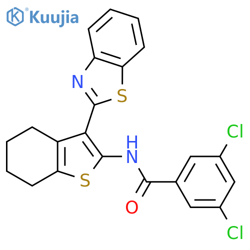 N-3-(1,3-benzothiazol-2-yl)-4,5,6,7-tetrahydro-1-benzothiophen-2-yl-3,5-dichlorobenzamide structure