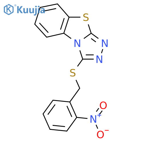 3-{(2-nitrophenyl)methylsulfanyl}-7-thia-2,4,5-triazatricyclo6.4.0.0^{2,6}dodeca-1(8),3,5,9,11-pentaene structure