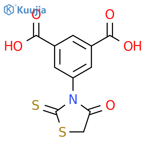 5-(4-oxo-2-sulfanylidene-1,3-thiazolidin-3-yl)benzene-1,3-dicarboxylic acid structure