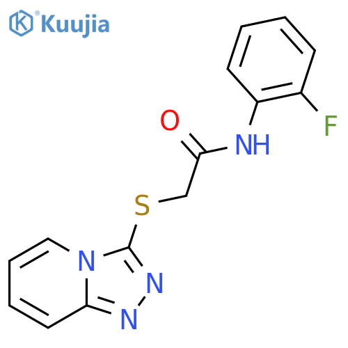 N-(2-fluorophenyl)-2-{1,2,4triazolo4,3-apyridin-3-ylsulfanyl}acetamide structure