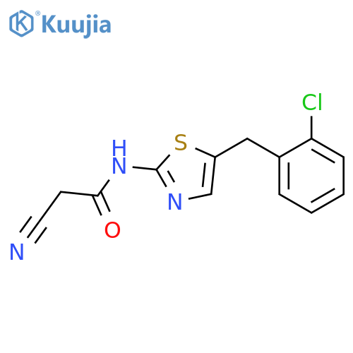 N-{5-(2-chlorophenyl)methyl-1,3-thiazol-2-yl}-2-cyanoacetamide structure