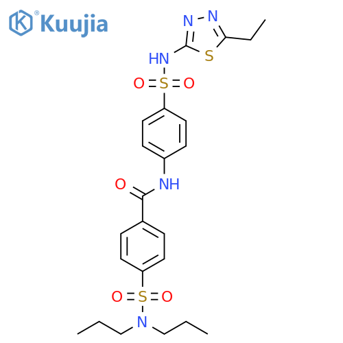4-(dipropylsulfamoyl)-N-{4-(5-ethyl-1,3,4-thiadiazol-2-yl)sulfamoylphenyl}benzamide structure