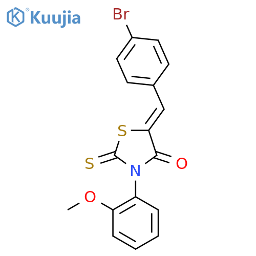 (5Z)-5-(4-bromophenyl)methylidene-3-(2-methoxyphenyl)-2-sulfanylidene-1,3-thiazolidin-4-one structure