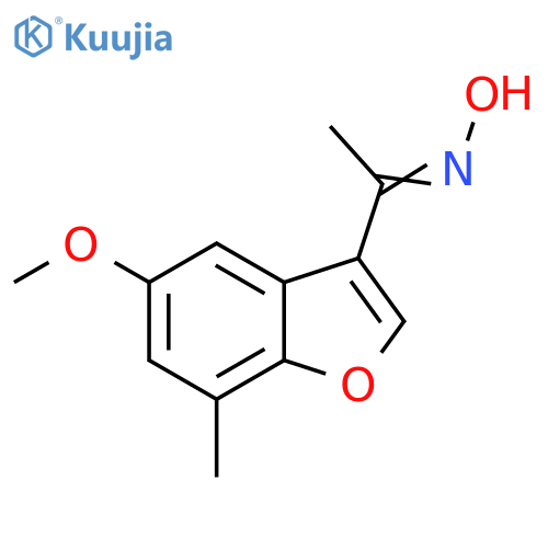 (Z)-N-1-(5-methoxy-7-methyl-1-benzofuran-3-yl)ethylidenehydroxylamine structure