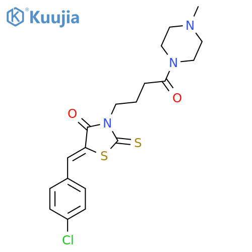 (5Z)-5-(4-chlorophenyl)methylidene-3-4-(4-methylpiperazin-1-yl)-4-oxobutyl-2-sulfanylidene-1,3-thiazolidin-4-one structure