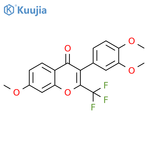 3-(3,4-dimethoxyphenyl)-7-methoxy-2-(trifluoromethyl)-4H-chromen-4-one structure