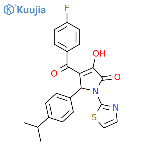 4-(4-fluorobenzoyl)-3-hydroxy-5-[4-(propan-2-yl)phenyl]-1-(1,3-thiazol-2-yl)-2,5-dihydro-1H-pyrrol-2-one structure