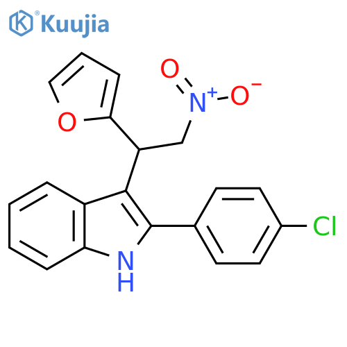 2-(4-chlorophenyl)-3-[1-(furan-2-yl)-2-nitroethyl]-1H-indole structure