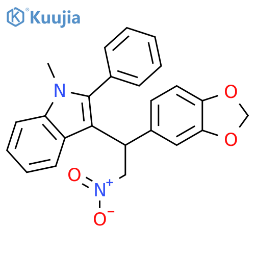3-[1-(2H-1,3-benzodioxol-5-yl)-2-nitroethyl]-1-methyl-2-phenyl-1H-indole structure