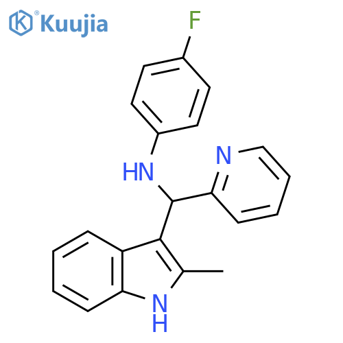 4-fluoro-N-(2-methyl-1H-indol-3-yl)(pyridin-2-yl)methylaniline structure