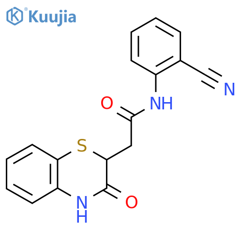 N-(2-cyanophenyl)-2-(3-oxo-3,4-dihydro-2H-1,4-benzothiazin-2-yl)acetamide structure