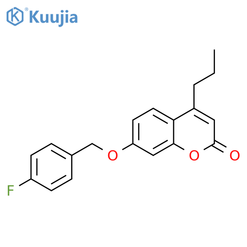 7-(4-fluorophenyl)methoxy-4-propyl-2H-chromen-2-one structure