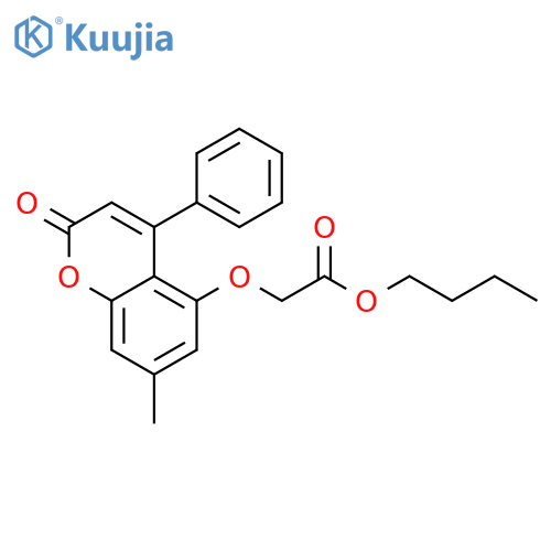 butyl 2-(7-methyl-2-oxo-4-phenyl-2H-chromen-5-yl)oxyacetate structure