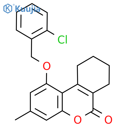 1-(2-chlorophenyl)methoxy-3-methyl-6H,7H,8H,9H,10H-cyclohexacchromen-6-one structure