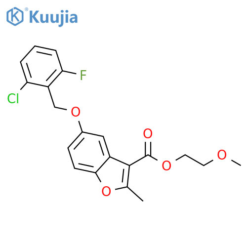2-methoxyethyl 5-(2-chloro-6-fluorophenyl)methoxy-2-methyl-1-benzofuran-3-carboxylate structure